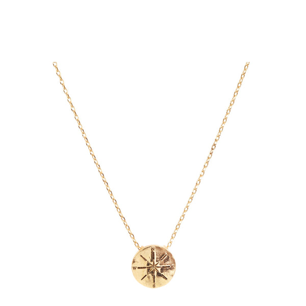 Compass Necklace with Bookmark - Gold