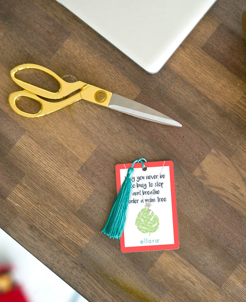 Palm Tree Necklace  with Bookmark - Silver