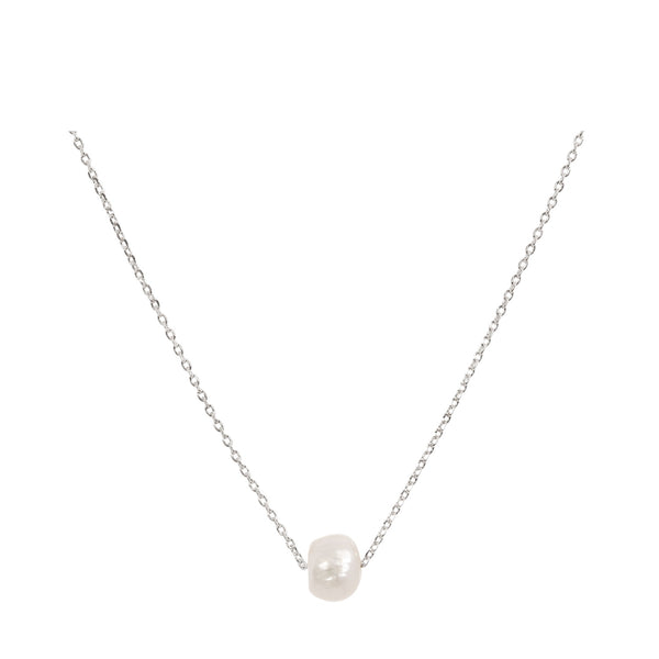 Friends are the Family you Choose - Pearl Necklace with Bookmark - Silver