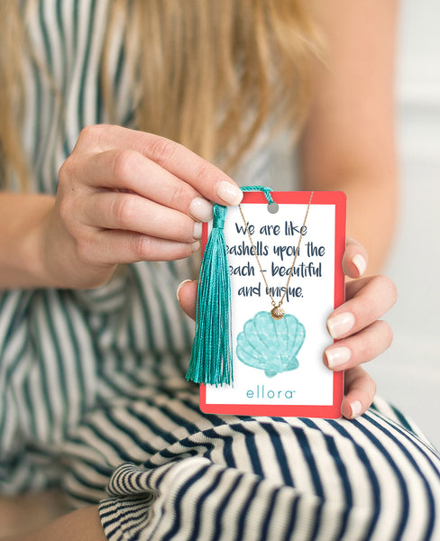 Seashell Necklace with Bookmark  - Silver