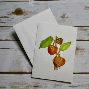 Original Hand-painted Watercolor Note Card -  Chinese Lanterns