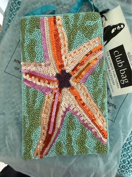 Beaded Starfish Crossbody, Wristlet, Cell Phone Bag (Copy)