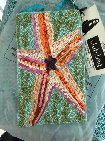 Beaded Starfish Crossbody, Wristlet, Cell Phone Bag (Copy)