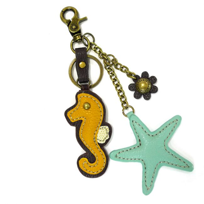 Chala Keychain  - Seahorse & Starfish