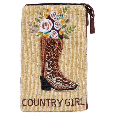 Beaded Country Girl Crossbody, Wristlet, Cell Phone Bag