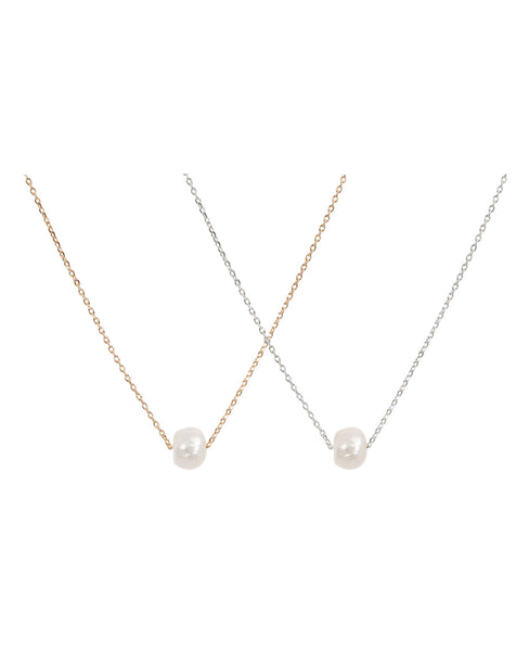 Friends are the Family you Choose - Pearl Necklace with Bookmark - Gold
