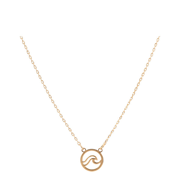 Wave Necklace with Bookmark - Gold
