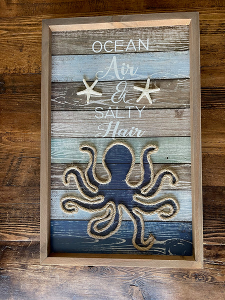 Ocean Air and Salty Hair Beach Sign