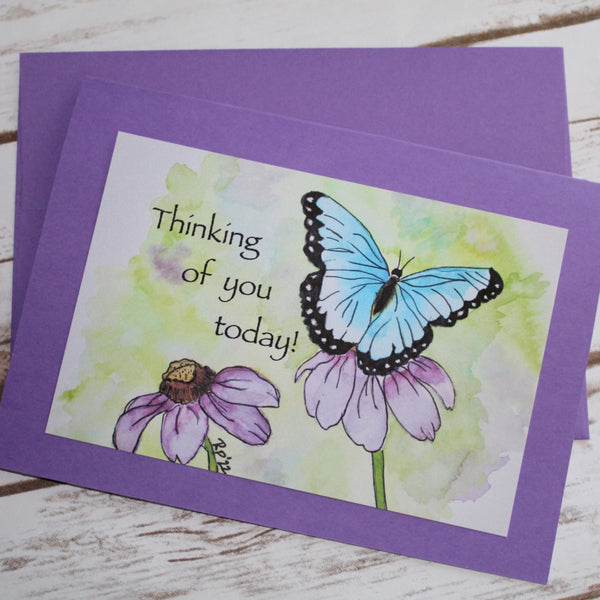 Thinking of You Today  - Watercolor Note Card