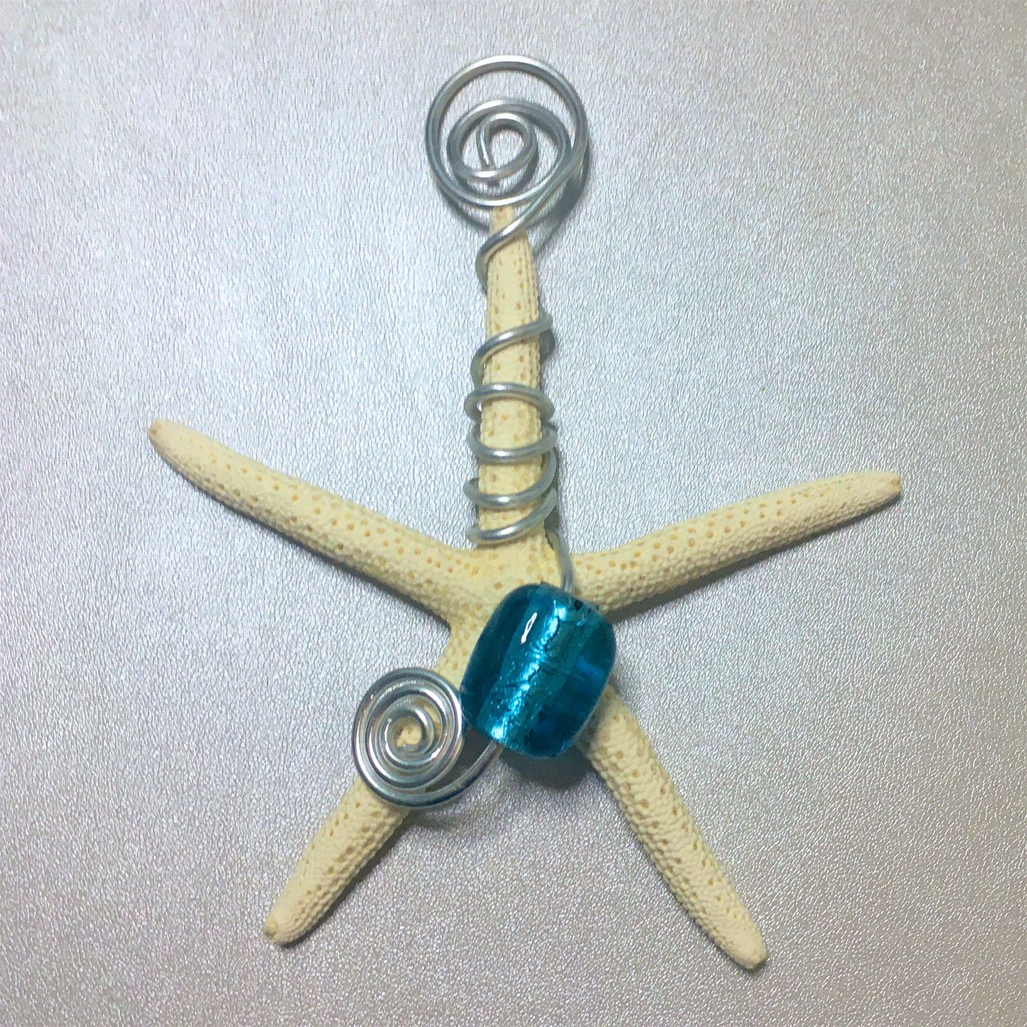 Starfish Ornament #6 - handmade, wire wrapped