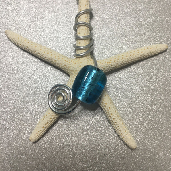 Starfish Ornament #6 - handmade, wire wrapped