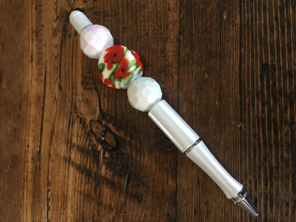 Beaded Pen - Poppy