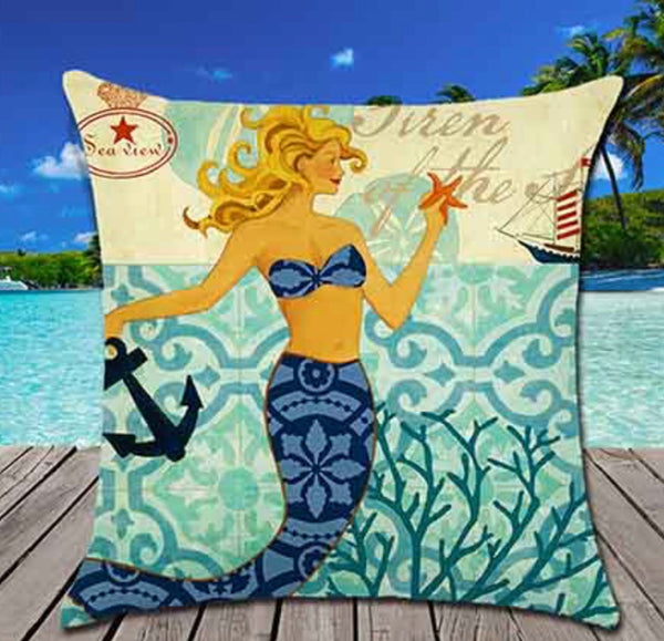 Pillow Covers - Mermaid with Anchor
