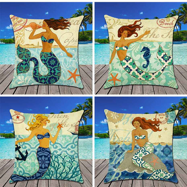 Pillow Covers - Mermaid with Anchor
