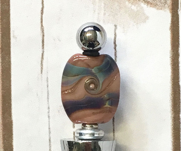Wine/Bottle Stopper - Handmade Lampwork Bead - Shoreline